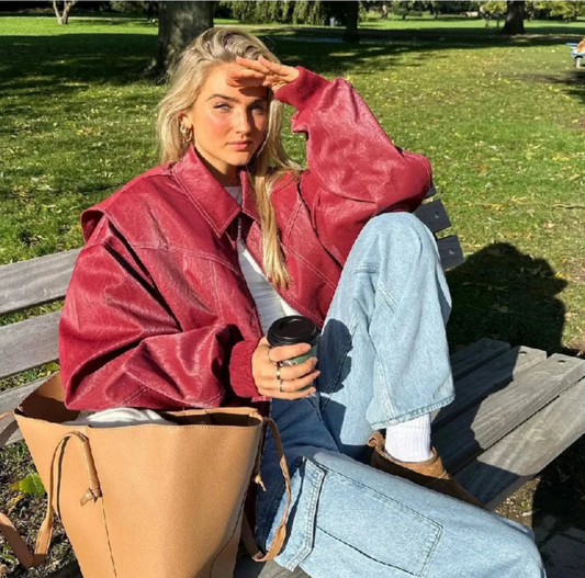 Oversized Bomberjakke | Stilfuld og Varmebestandig | Perfekt til Efterår og Vinter